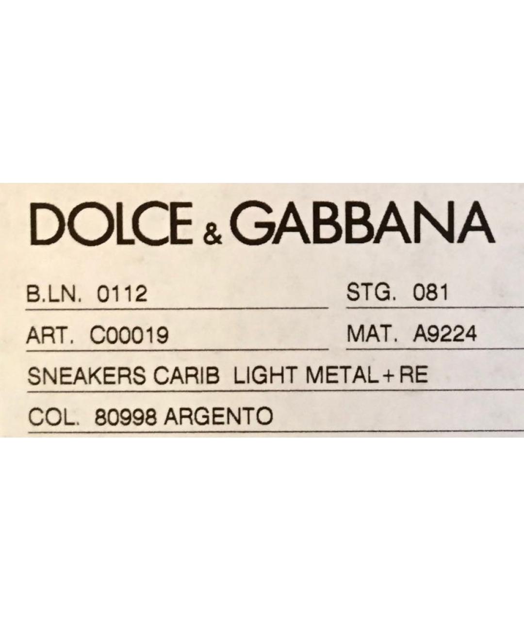 DOLCE&GABBANA Серебряные кеды, фото 8