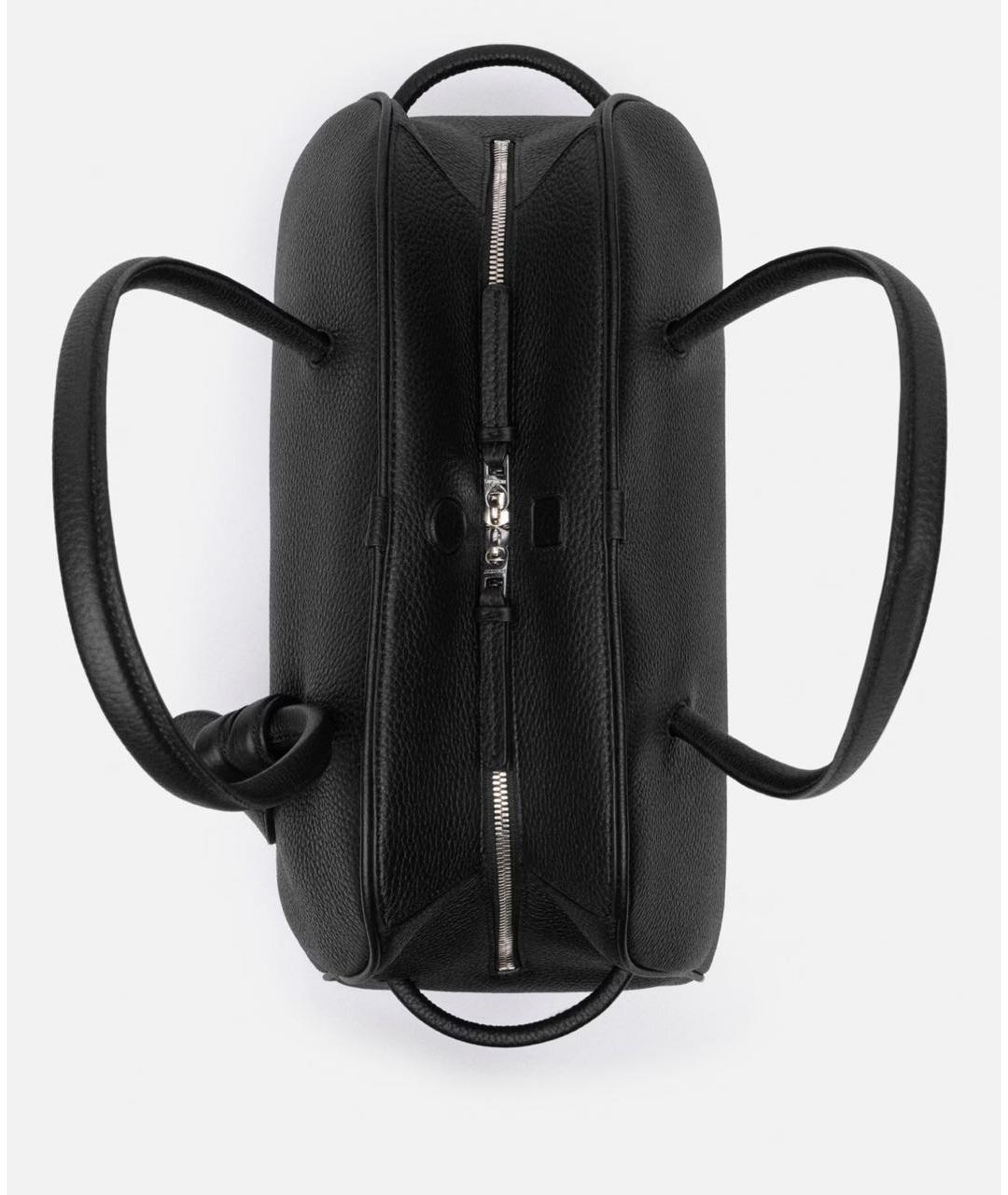 JACQUEMUS Черная кожаная сумка тоут, фото 2