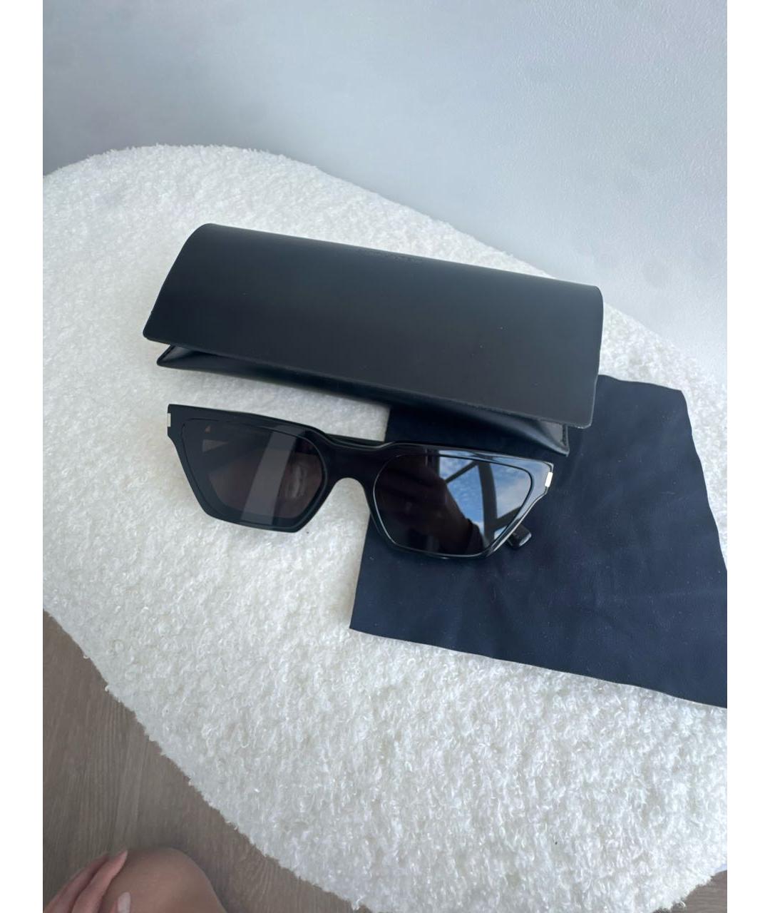 SAINT LAURENT Черные пластиковые солнцезащитные очки, фото 4