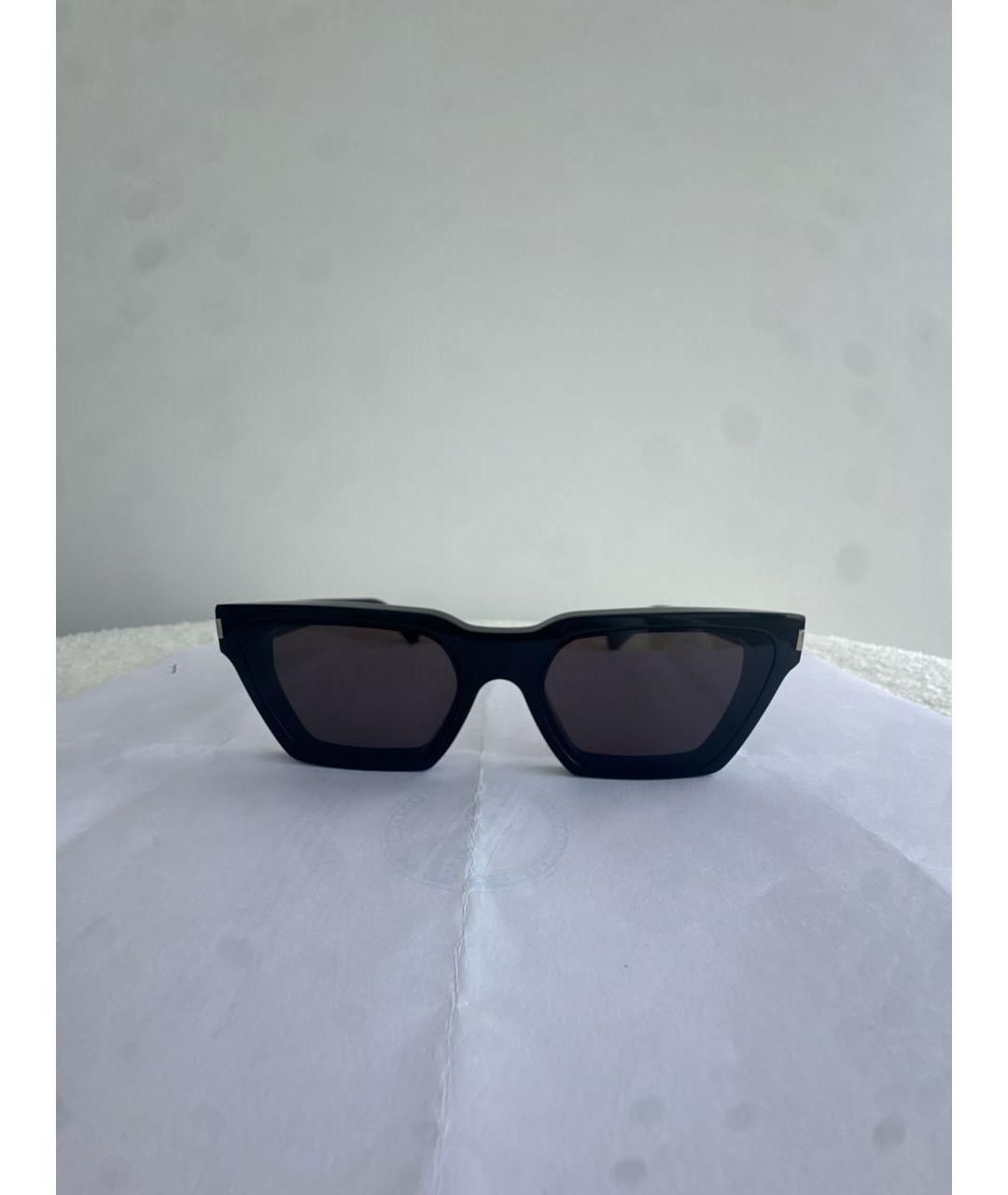 SAINT LAURENT Черные пластиковые солнцезащитные очки, фото 8