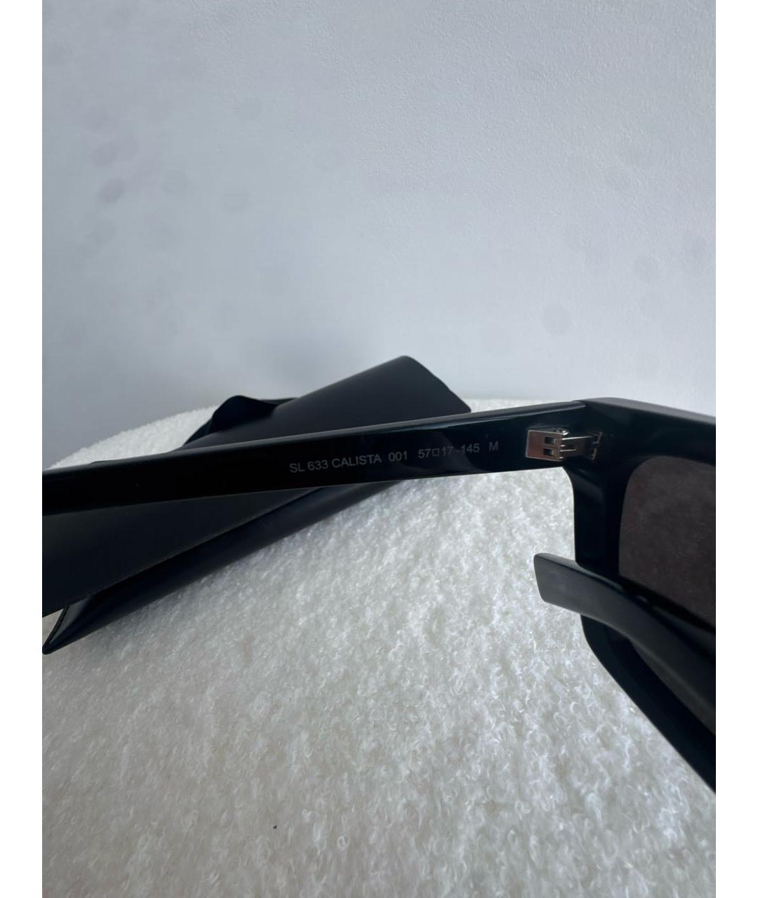 SAINT LAURENT Черные пластиковые солнцезащитные очки, фото 6