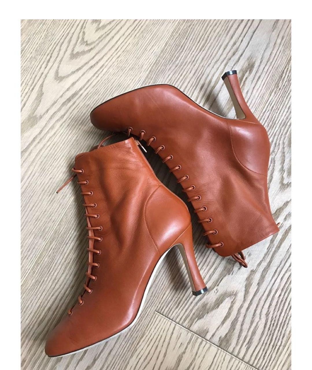 CELINE Коричневые кожаные ботильоны, фото 5