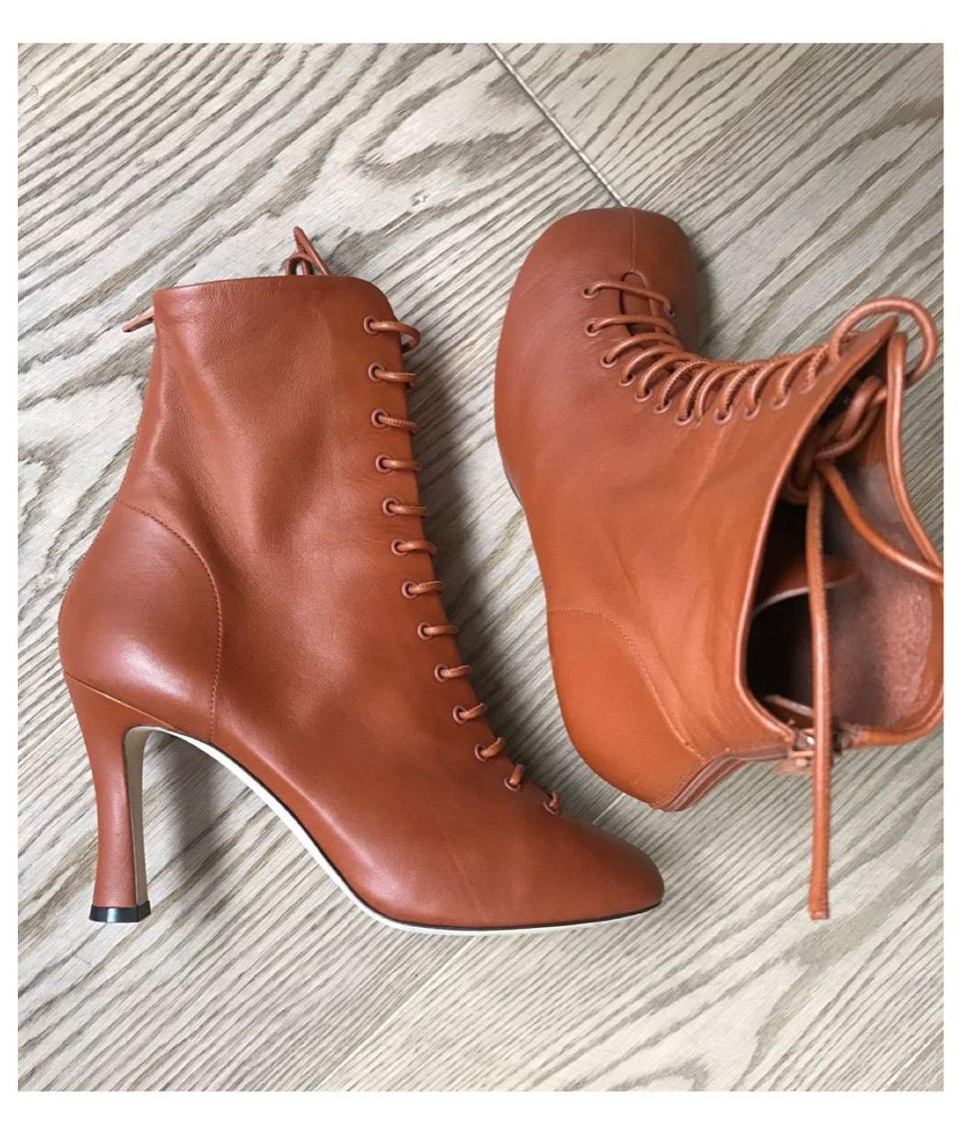 CELINE Коричневые кожаные ботильоны, фото 4