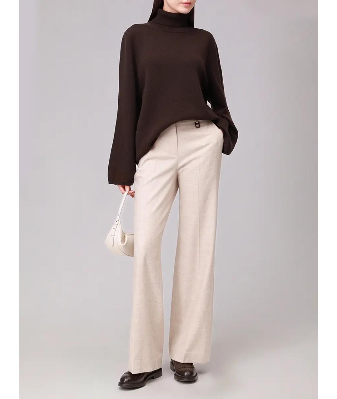 LORENA ANTONIAZZI Коричневый шерстяной джемпер / свитер, фото 2