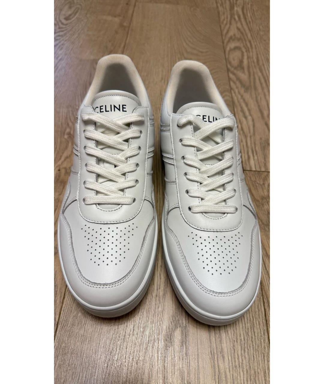 CELINE Белые кожаные кеды, фото 2