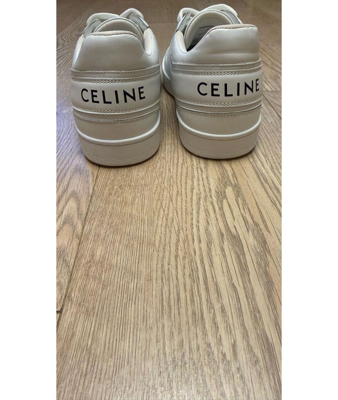 CELINE Белые кожаные кеды, фото 3