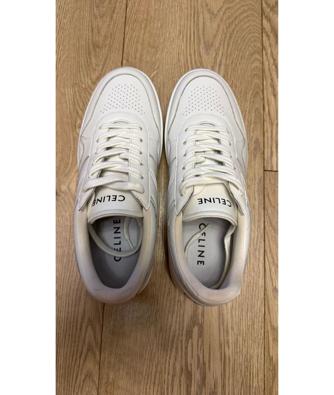 CELINE Белые кожаные кеды, фото 4