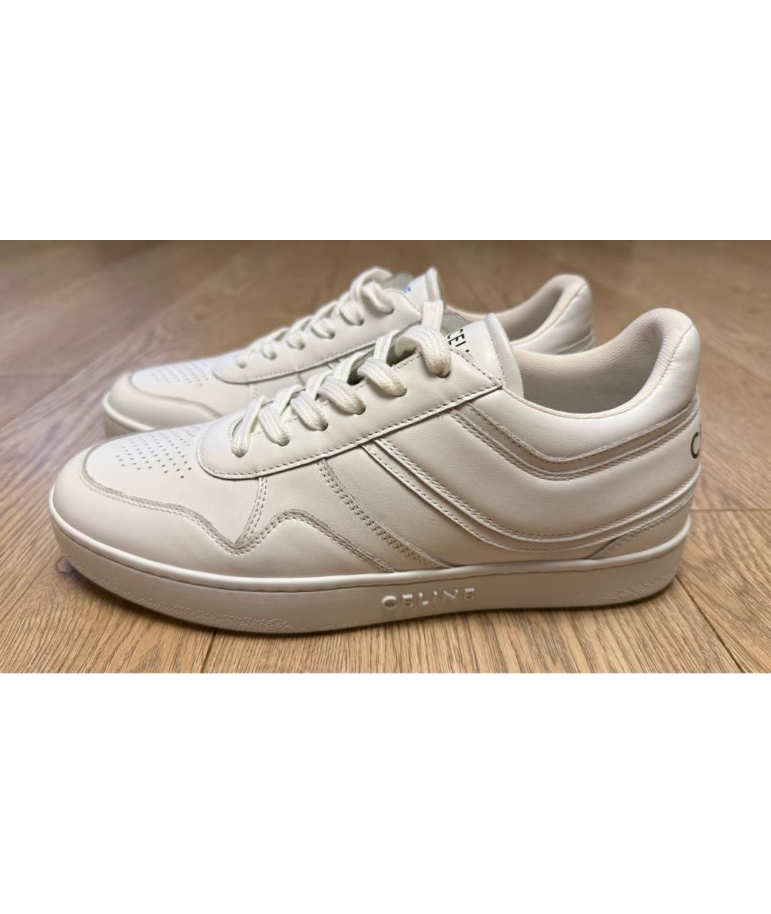 CELINE Белые кожаные кеды, фото 7