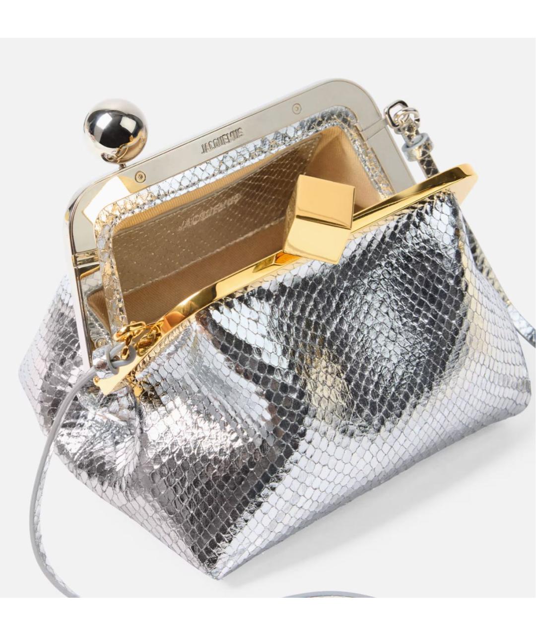 JACQUEMUS Серебряная сумка через плечо, фото 3