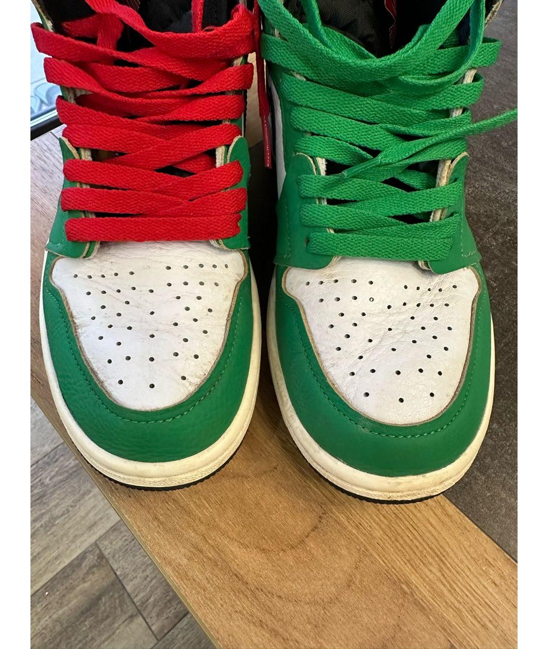 NIKE Зеленые кожаные кроссовки, фото 2