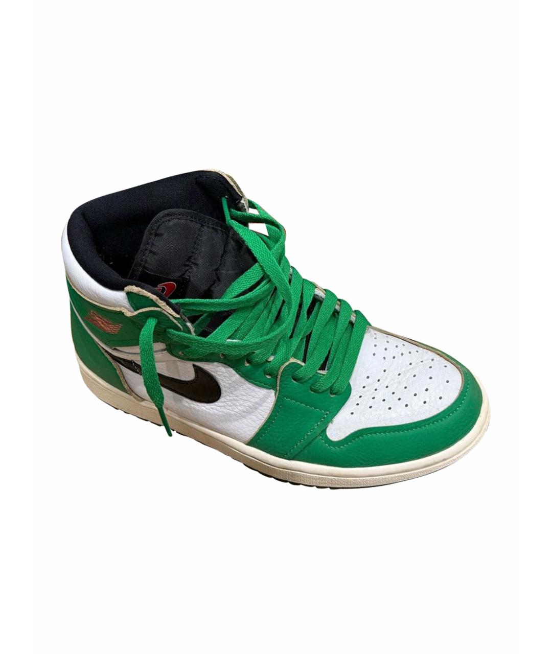 NIKE Зеленые кожаные кроссовки, фото 1