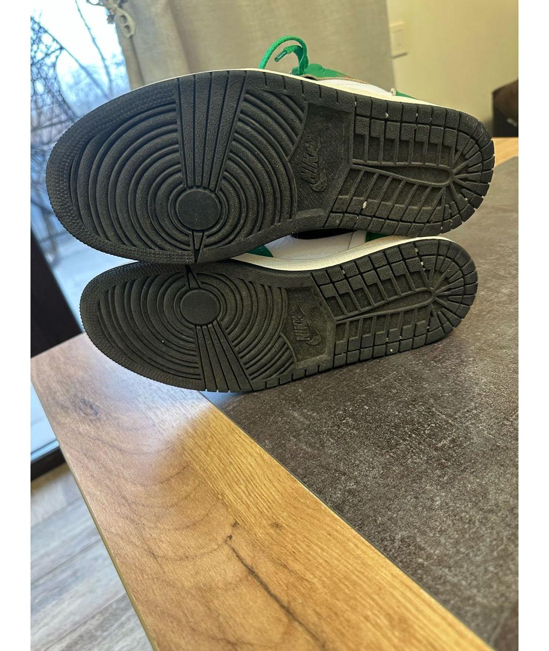 NIKE Зеленые кожаные кроссовки, фото 4