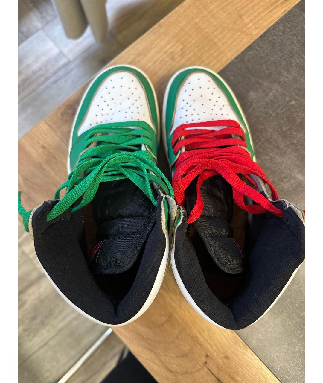 NIKE Зеленые кожаные кроссовки, фото 3