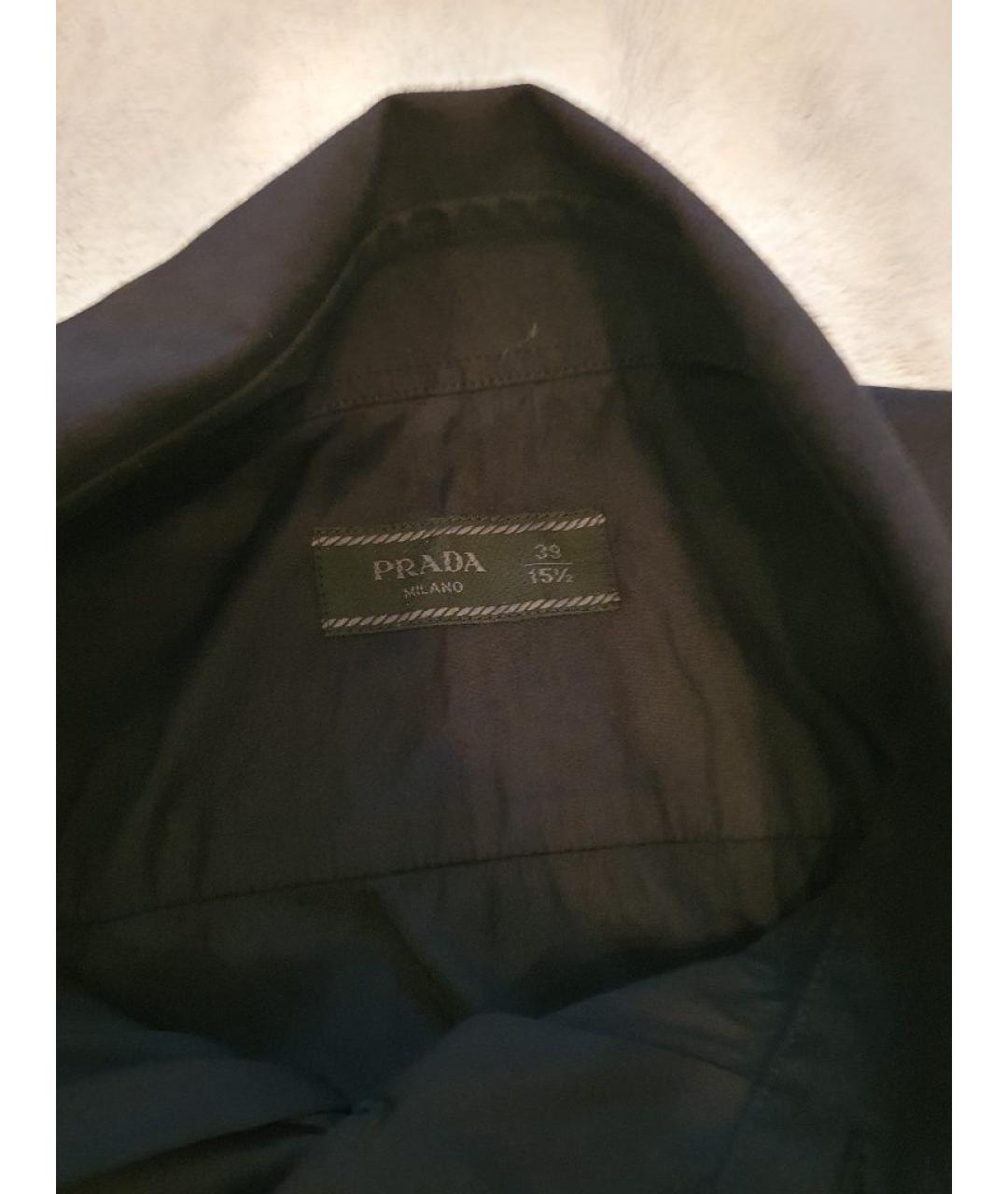 PRADA Черная хлопковая кэжуал рубашка, фото 3