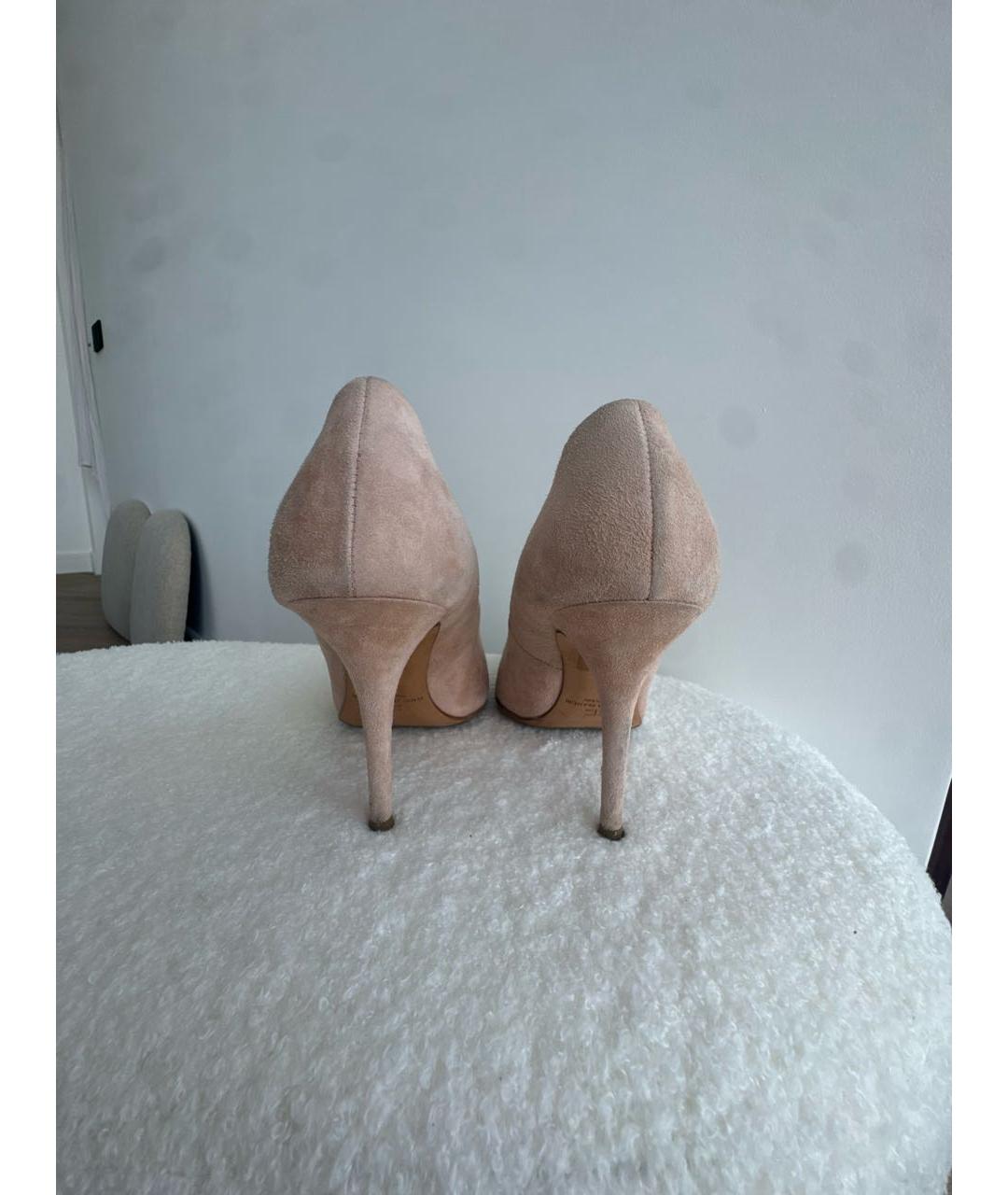 ELISABETTA FRANCHI Бежевые замшевые туфли, фото 4