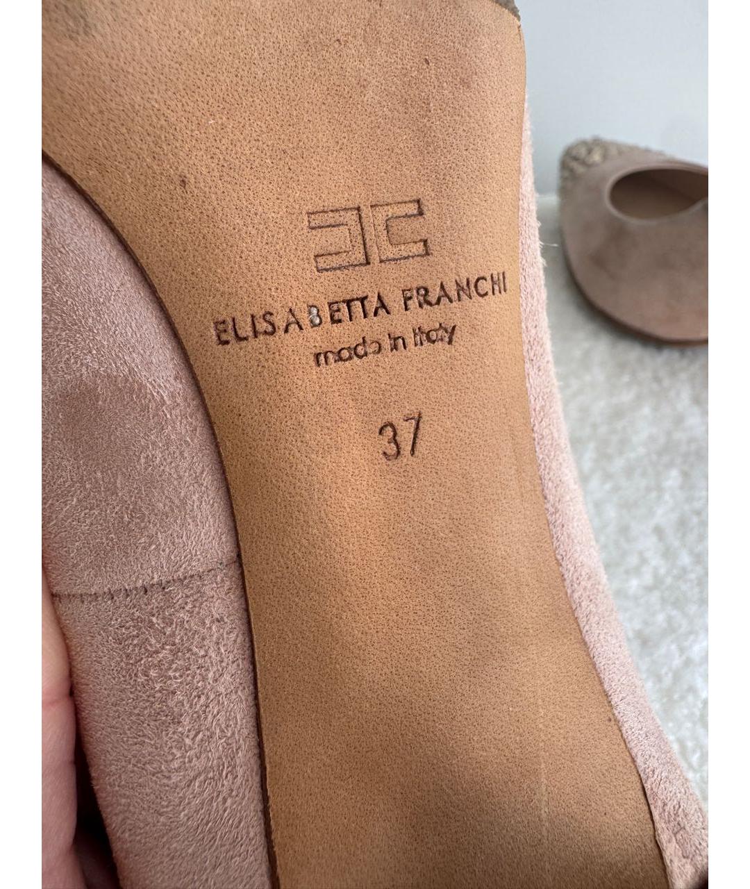 ELISABETTA FRANCHI Бежевые замшевые туфли, фото 6