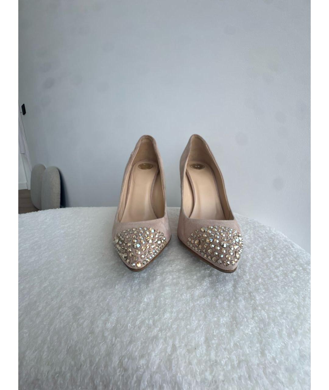 ELISABETTA FRANCHI Бежевые замшевые туфли, фото 2