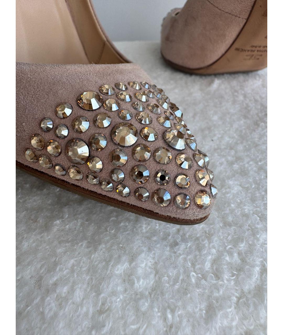 ELISABETTA FRANCHI Бежевые замшевые туфли, фото 7