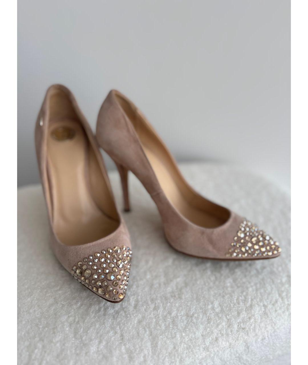 ELISABETTA FRANCHI Бежевые замшевые туфли, фото 8