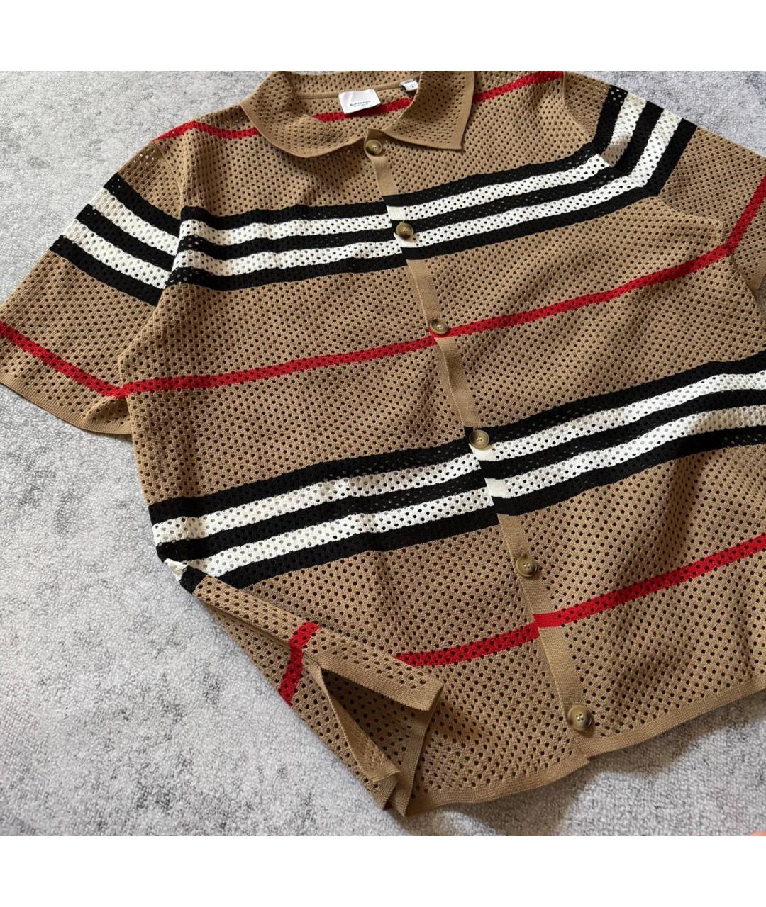 BURBERRY Коричневая хлопковая классическая рубашка, фото 2