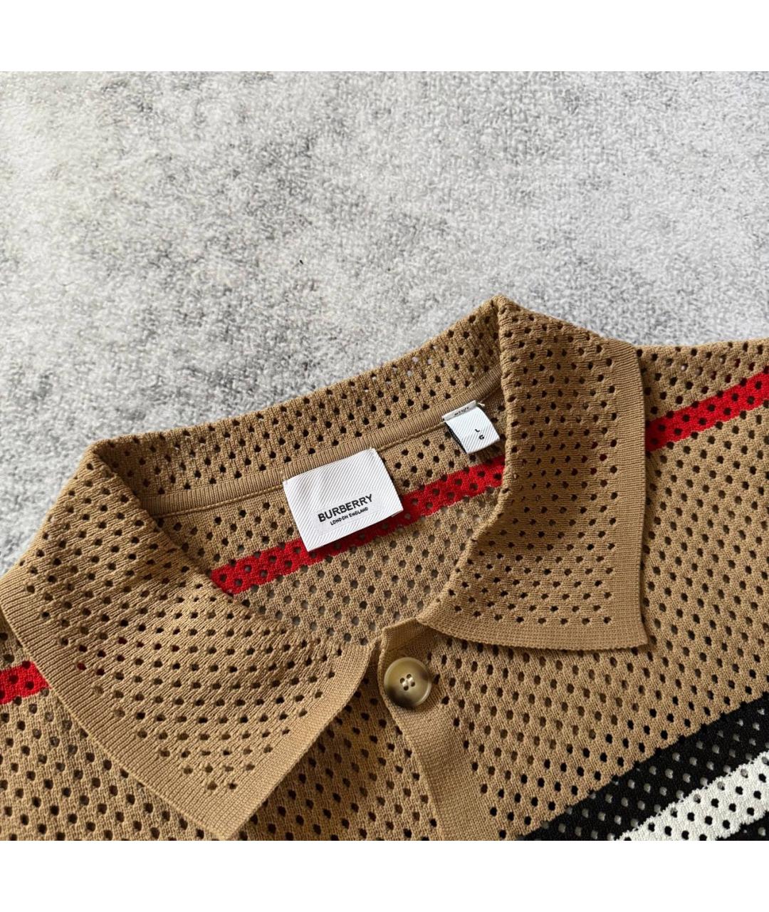 BURBERRY Коричневая хлопковая классическая рубашка, фото 3