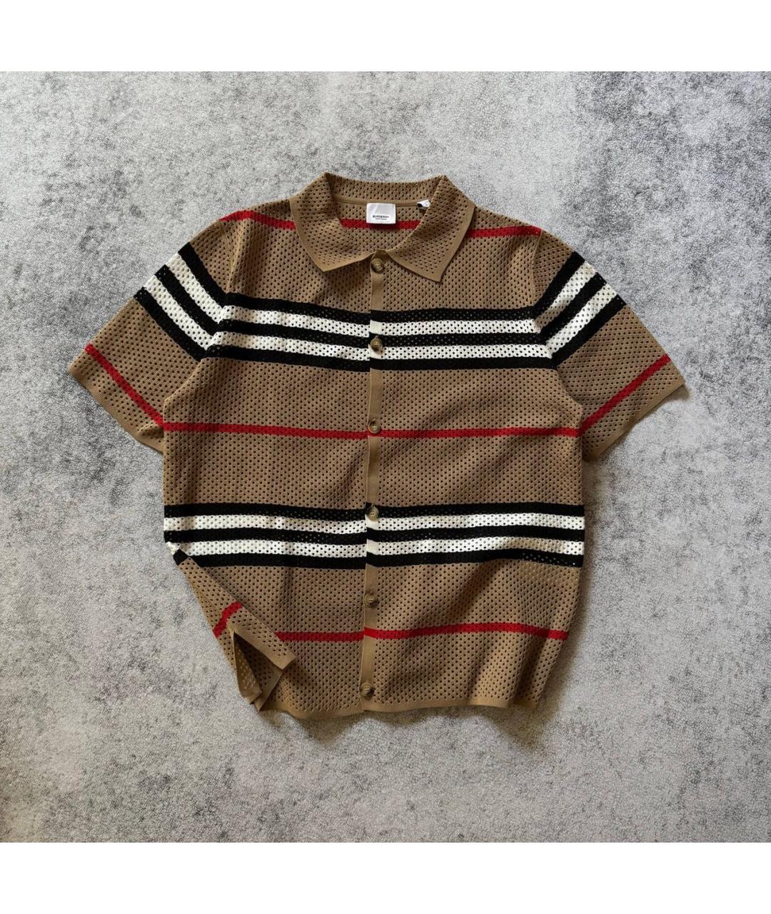 BURBERRY Коричневая хлопковая классическая рубашка, фото 7