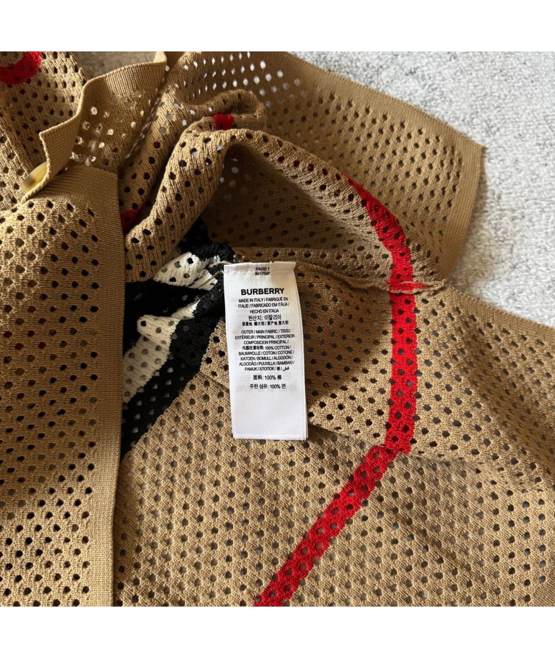 BURBERRY Коричневая хлопковая классическая рубашка, фото 4