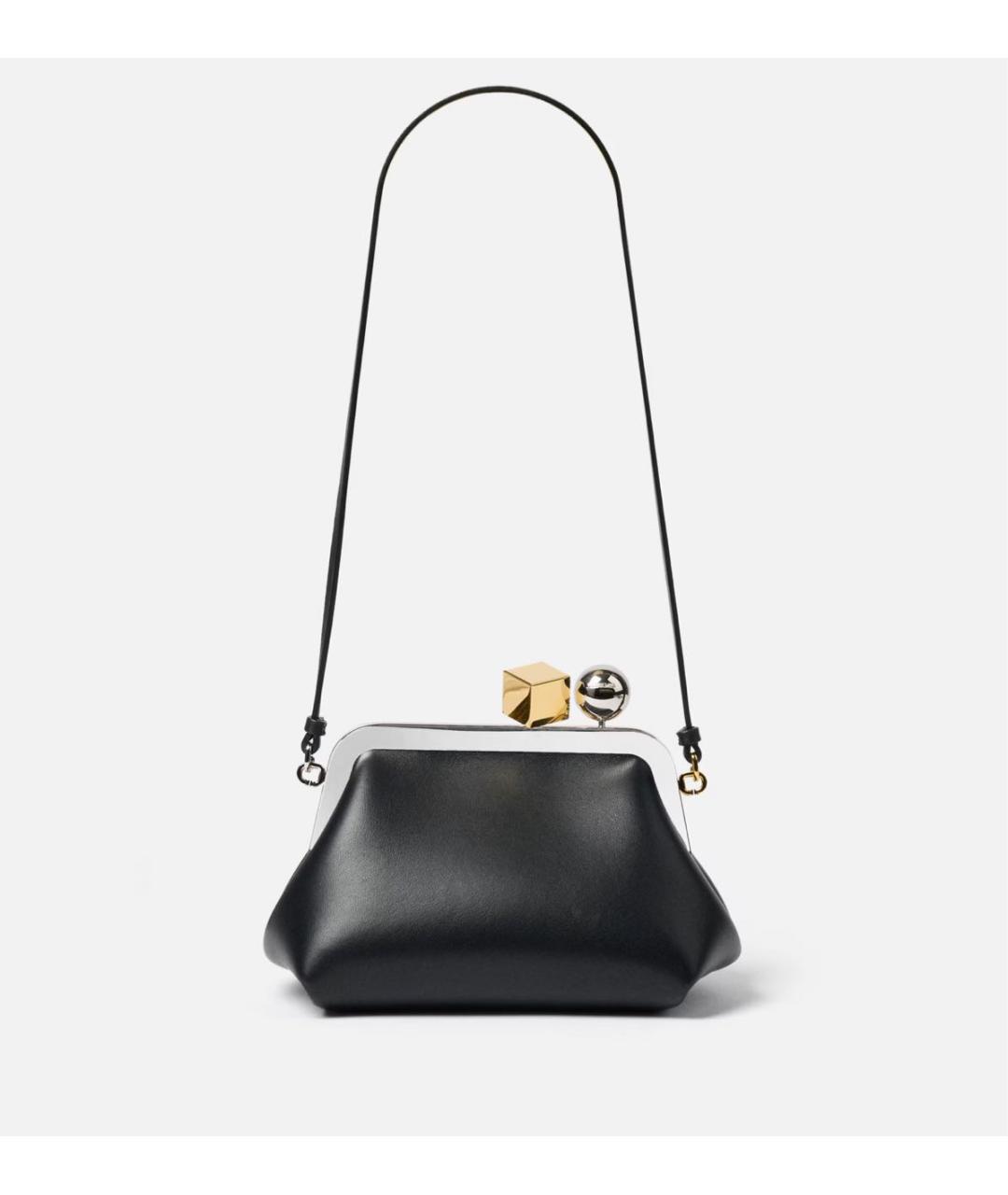 JACQUEMUS Черная кожаная сумка через плечо, фото 2