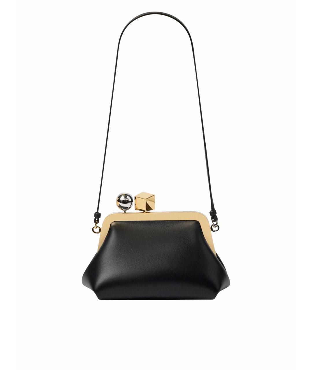 JACQUEMUS Черная кожаная сумка через плечо, фото 1