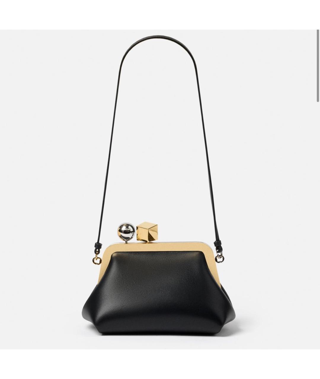 JACQUEMUS Черная кожаная сумка через плечо, фото 3