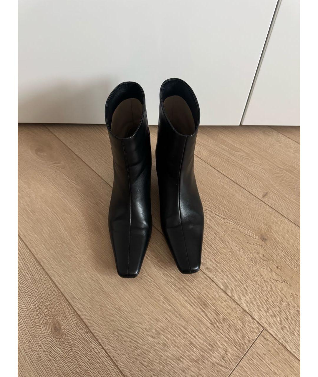 12 STOREEZ Черные кожаные ботильоны, фото 3