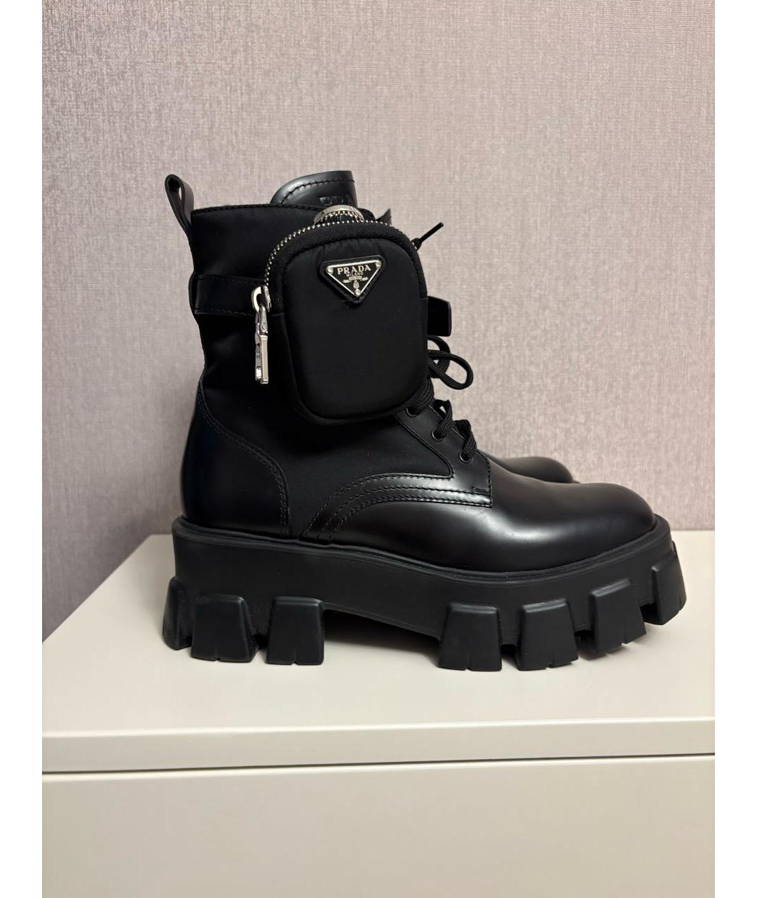 PRADA Черные кожаные ботинки, фото 6