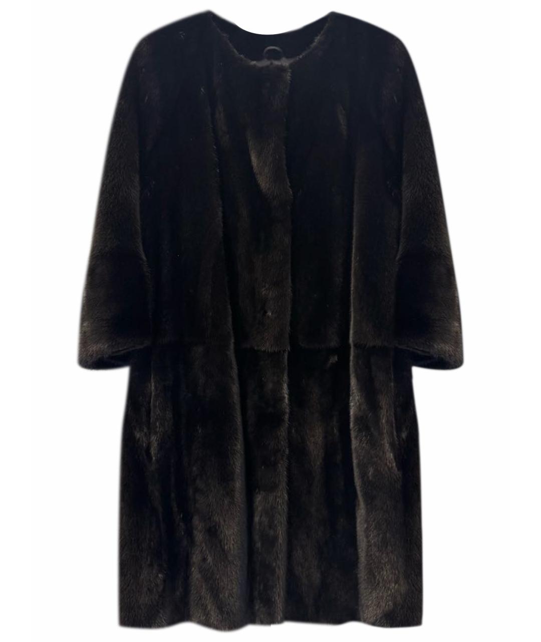 SIMONETTA RAVIZZA Коричневая меховая шуба, фото 1