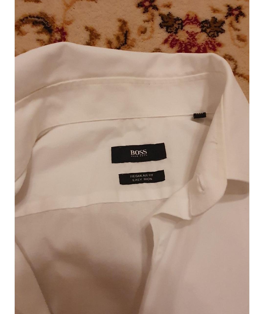 HUGO BOSS Белая хлопковая кэжуал рубашка, фото 3