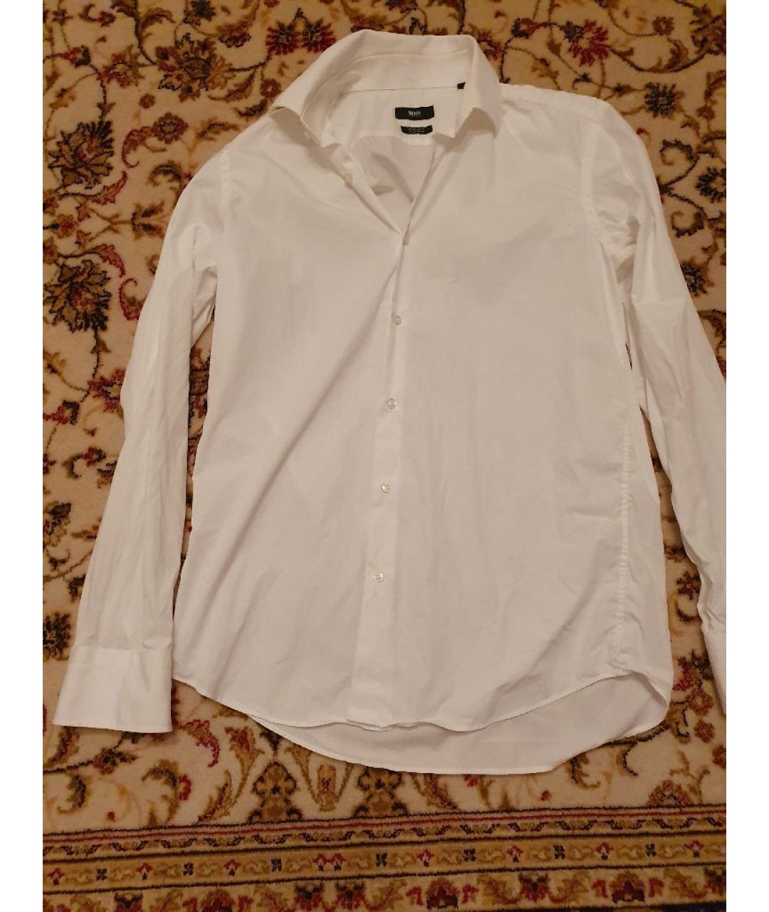 HUGO BOSS Белая хлопковая кэжуал рубашка, фото 8