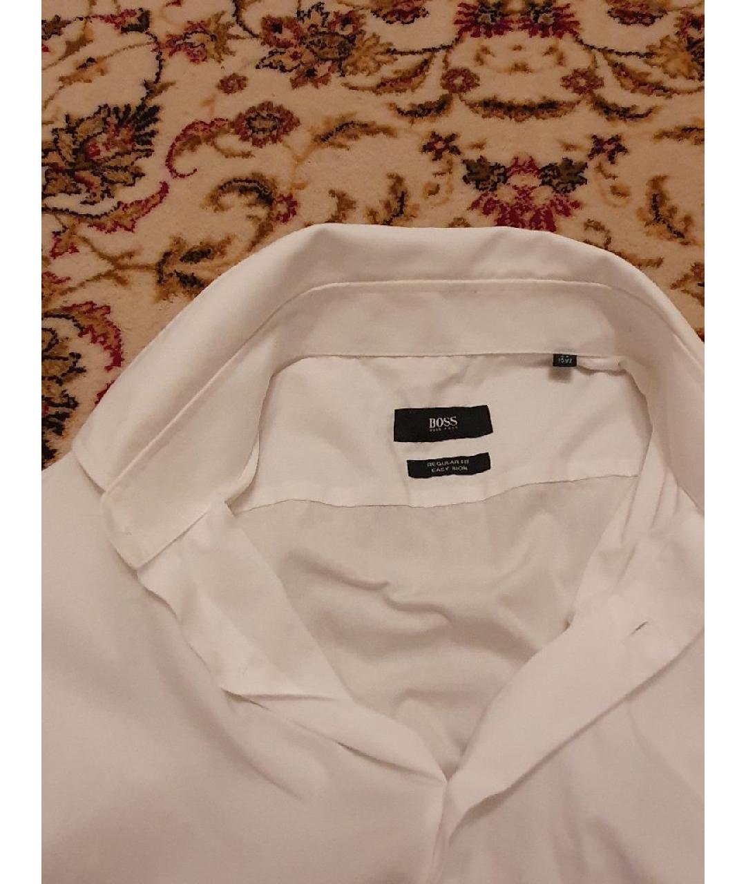 HUGO BOSS Белая хлопковая кэжуал рубашка, фото 5