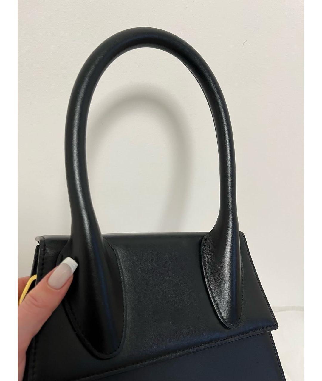 JACQUEMUS Черная кожаная сумка через плечо, фото 6