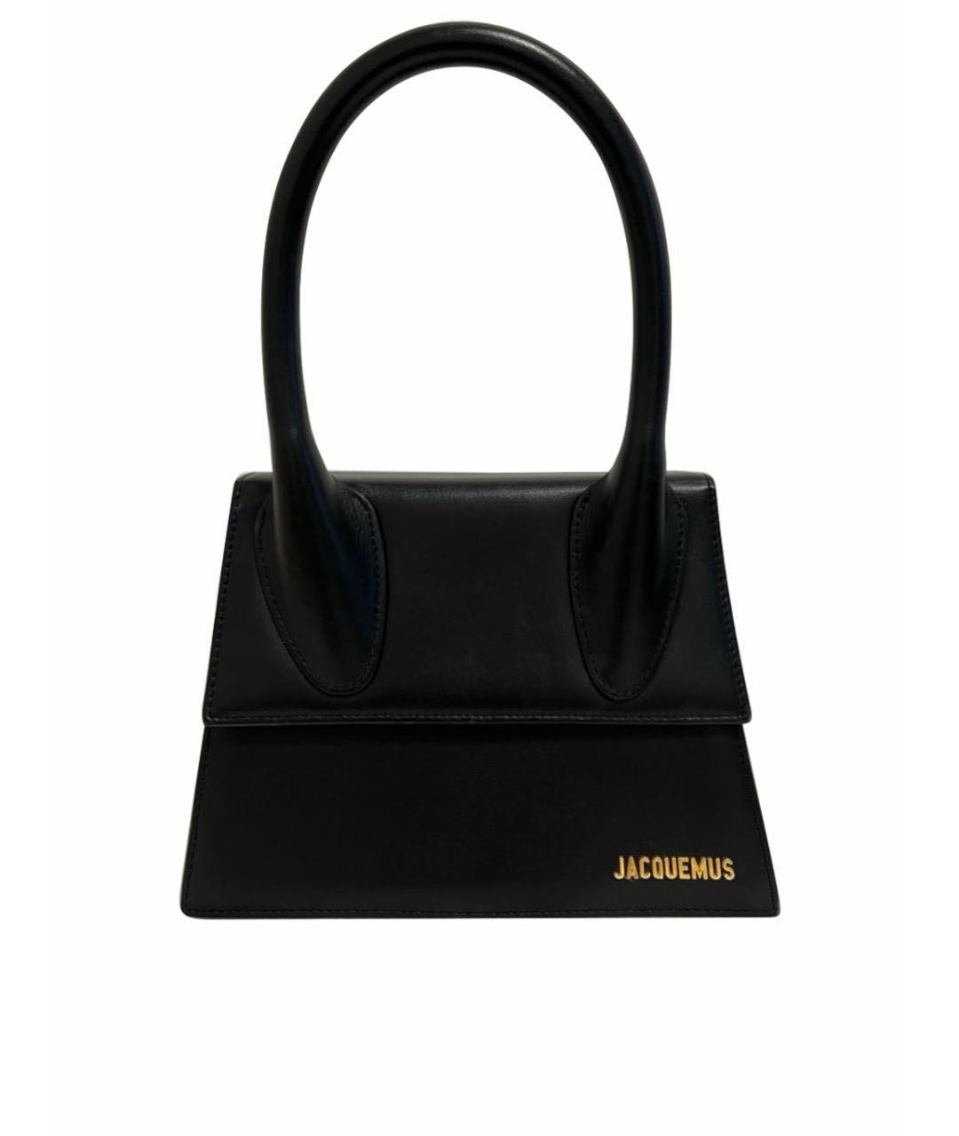 JACQUEMUS Черная кожаная сумка через плечо, фото 9