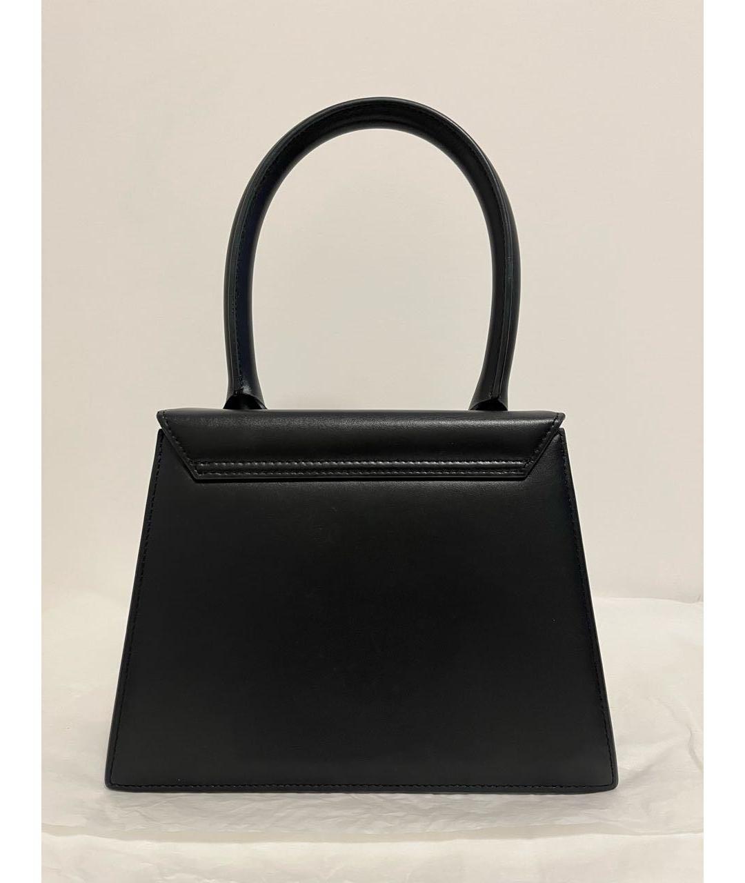 JACQUEMUS Черная кожаная сумка через плечо, фото 3