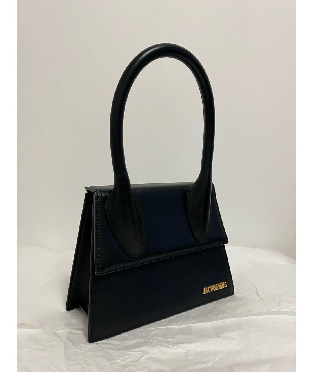 JACQUEMUS Черная кожаная сумка через плечо, фото 2