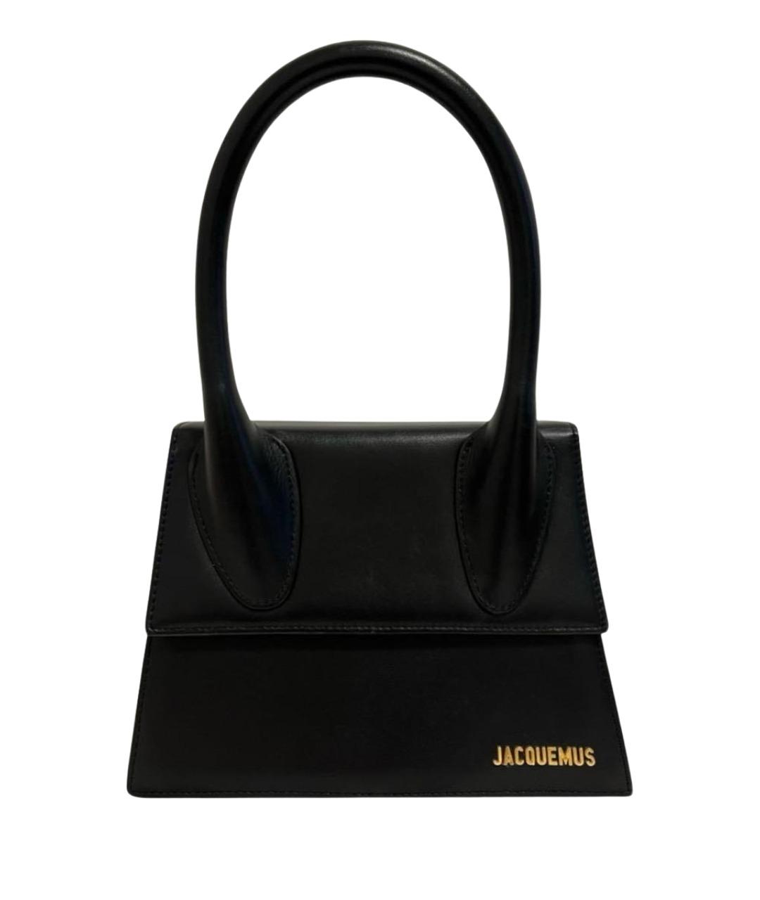 JACQUEMUS Черная кожаная сумка через плечо, фото 1