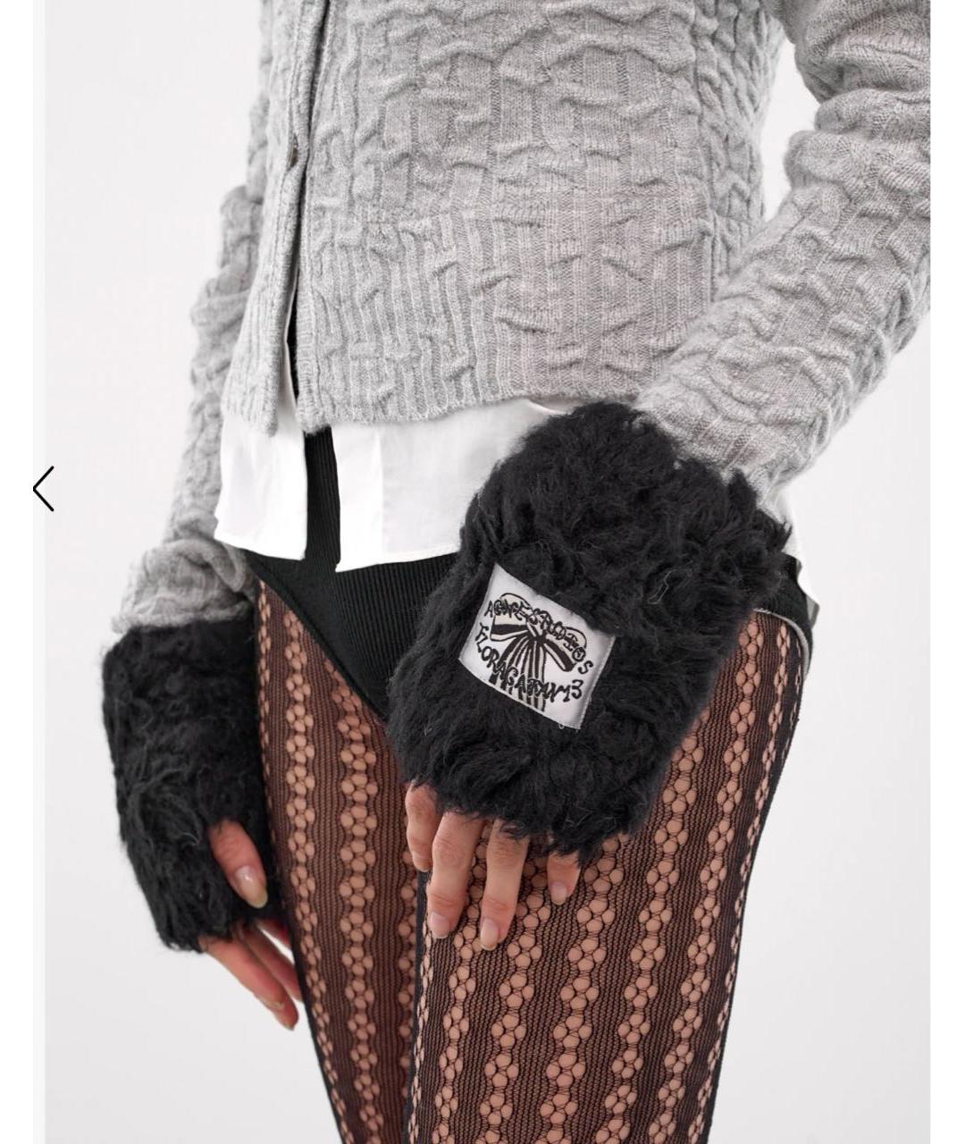 ACNE STUDIOS Черные шерстяные митенки, фото 5