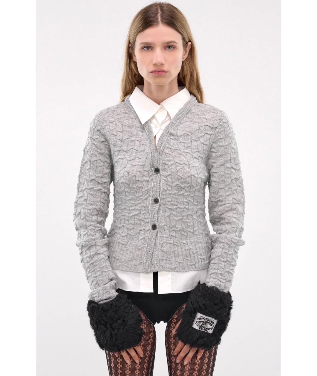 ACNE STUDIOS Черные шерстяные митенки, фото 7