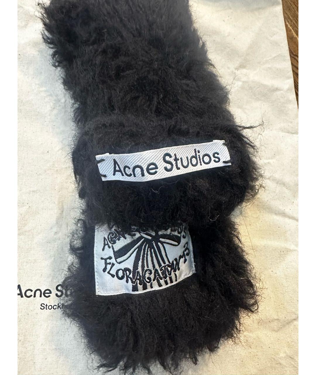 ACNE STUDIOS Черные шерстяные митенки, фото 4