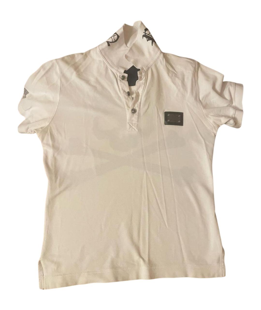 PHILIPP PLEIN Белое хлопковое поло с коротким рукавом, фото 1