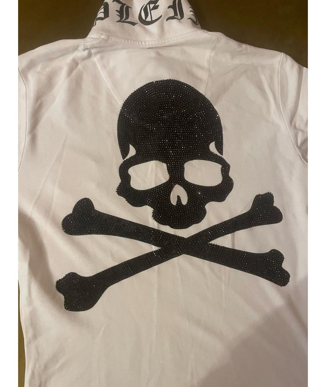 PHILIPP PLEIN Белое хлопковое поло с коротким рукавом, фото 3