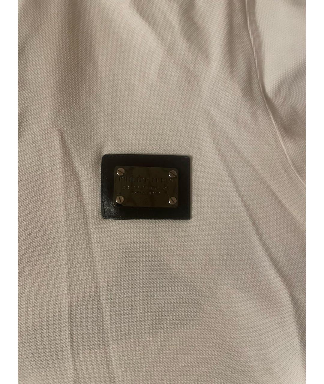 PHILIPP PLEIN Белое хлопковое поло с коротким рукавом, фото 4