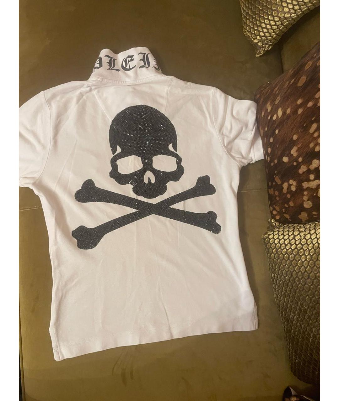 PHILIPP PLEIN Белое хлопковое поло с коротким рукавом, фото 2