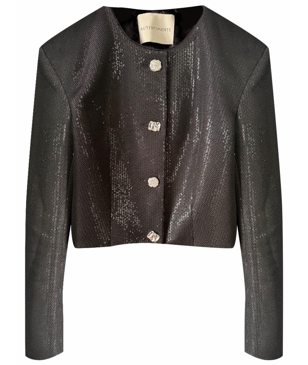 AUTENTIMENTS Черный полиэстеровый жакет/пиджак, фото 1