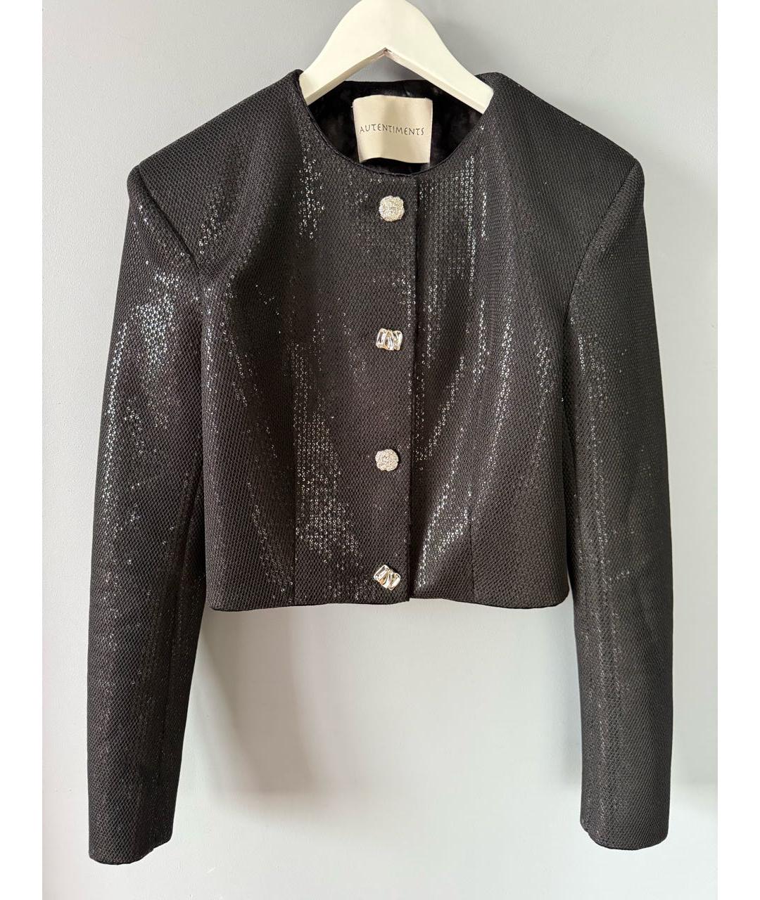 AUTENTIMENTS Черный полиэстеровый жакет/пиджак, фото 9